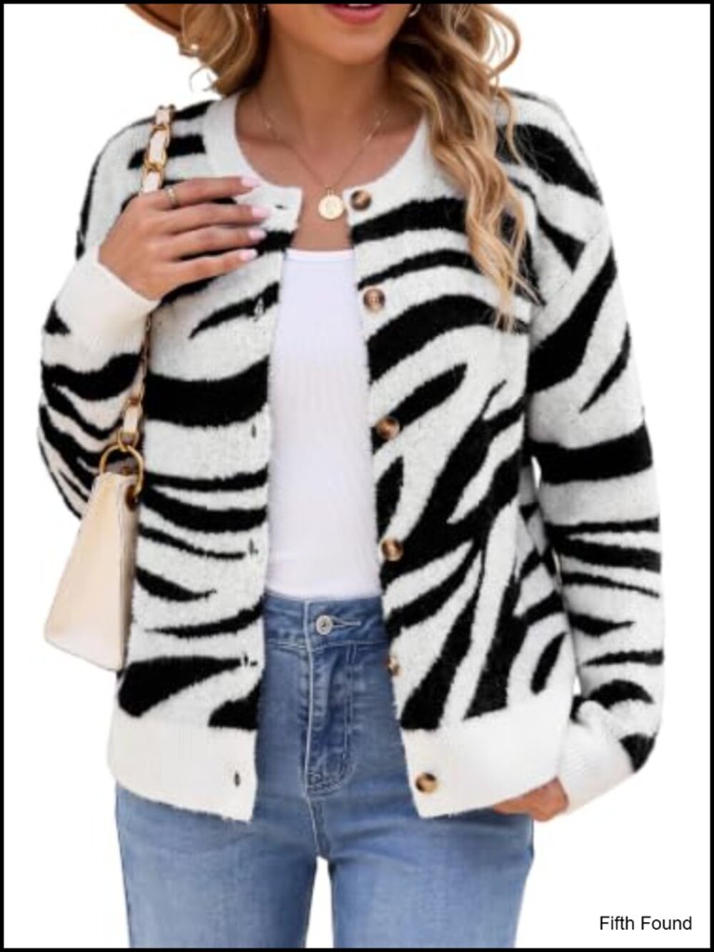 Sidefeel Women's Long Sleeve Crewneck Animal Print Cardigan Sweater